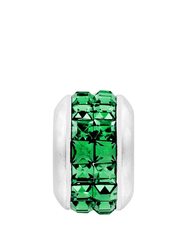 Front of a size O/S Spectrum Bead in Silver-Green in Silver-Green by Brighton. | dia_product_style_image_id:331228